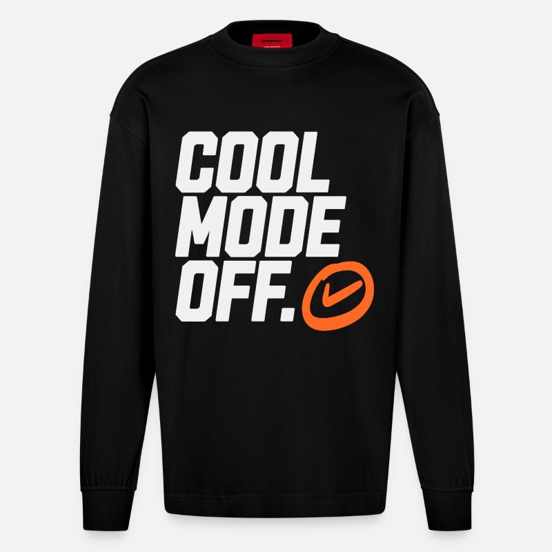 Mode cool du logo - Manches longues bio épais oversize fabriqué en UE - SOLID BLACK