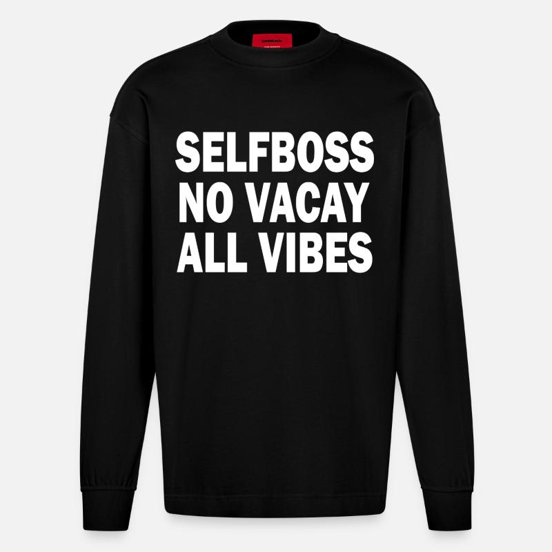 Geschäftsmann - Heavyweight Oversized Organic Langarmshirt Made in EU - SOLID BLACK