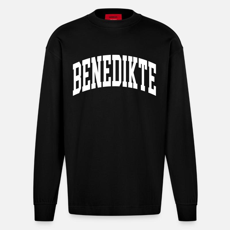 Benedikte - Heavyweight Oversized Organic Langarmshirt Made in EU - SOLID BLACK