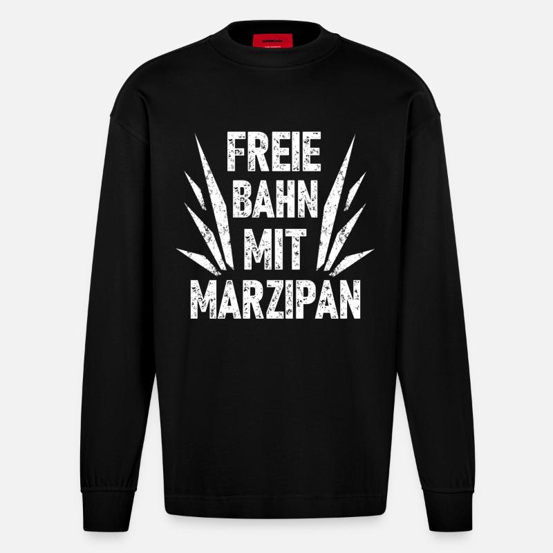 Freie Bahn Mit Marzipan - Heavyweight Oversized Organic Langarmshirt Made in EU - SOLID BLACK