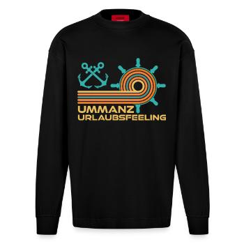 Baltic Sea Holidays UMMANZ HOLIDAY FEELING Funny - Heavyweight Oversized Organic Longsleeve Shirt Made in EU - SOLID BLACK - Front
