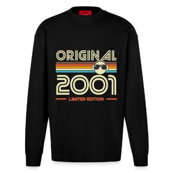 Original 2001 Edition Retro - Manches longues bio épais oversize fabriqué en UE - SOLID BLACK - Devant