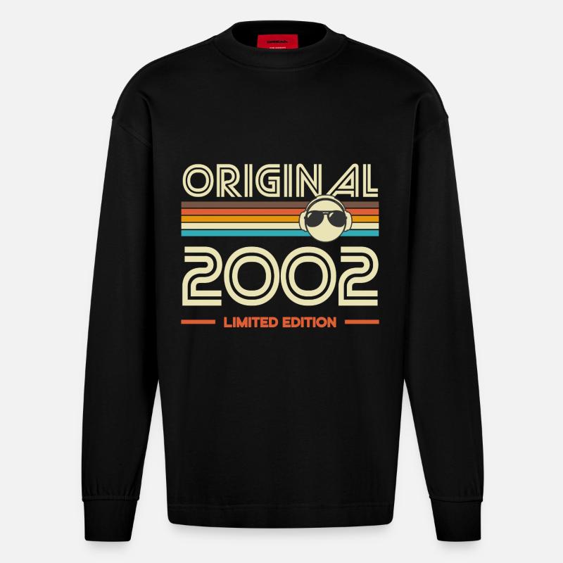 Originale limitierte Edition von 2002 - Heavyweight Oversized Organic Langarmshirt Made in EU - SOLID BLACK