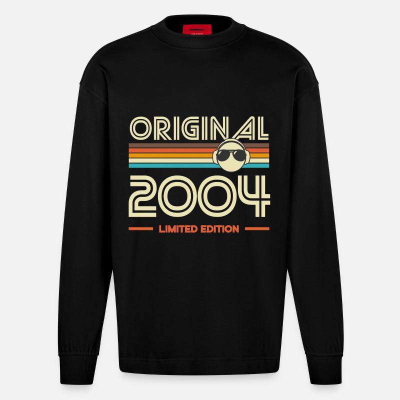 Original 2004 Edition Limitée - Manches longues bio épais oversize fabriqué en UE - SOLID BLACK