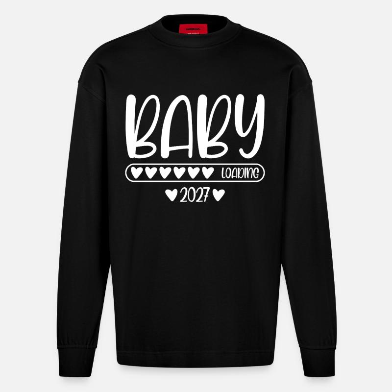 Baby 2027 loading - Heavyweight Oversized Organic Langarmshirt Made in EU - SOLID BLACK