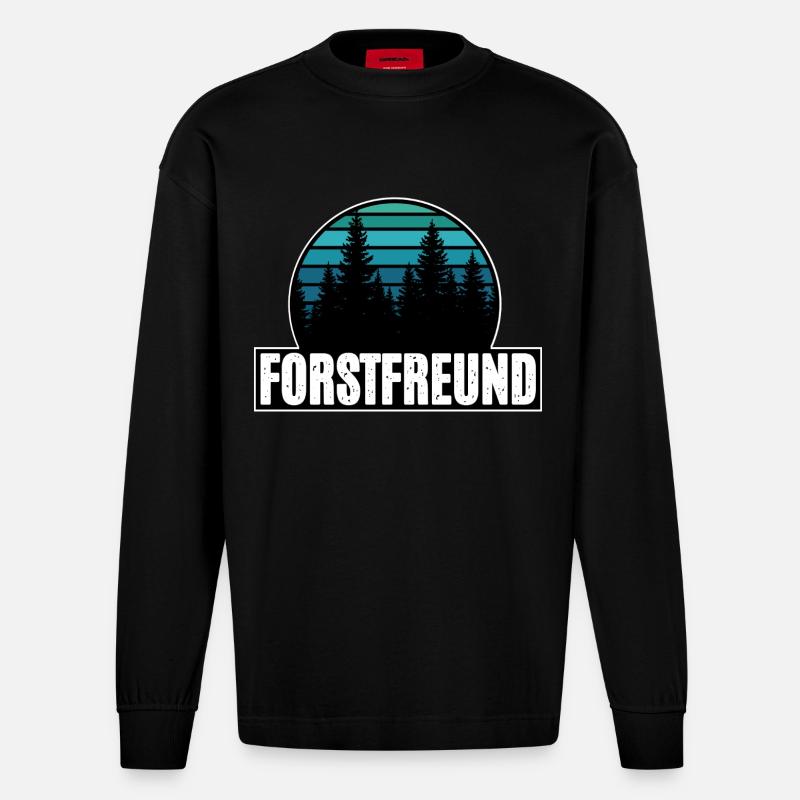 Forst Freund - Heavyweight Oversized Organic Langarmshirt Made in EU - SOLID BLACK