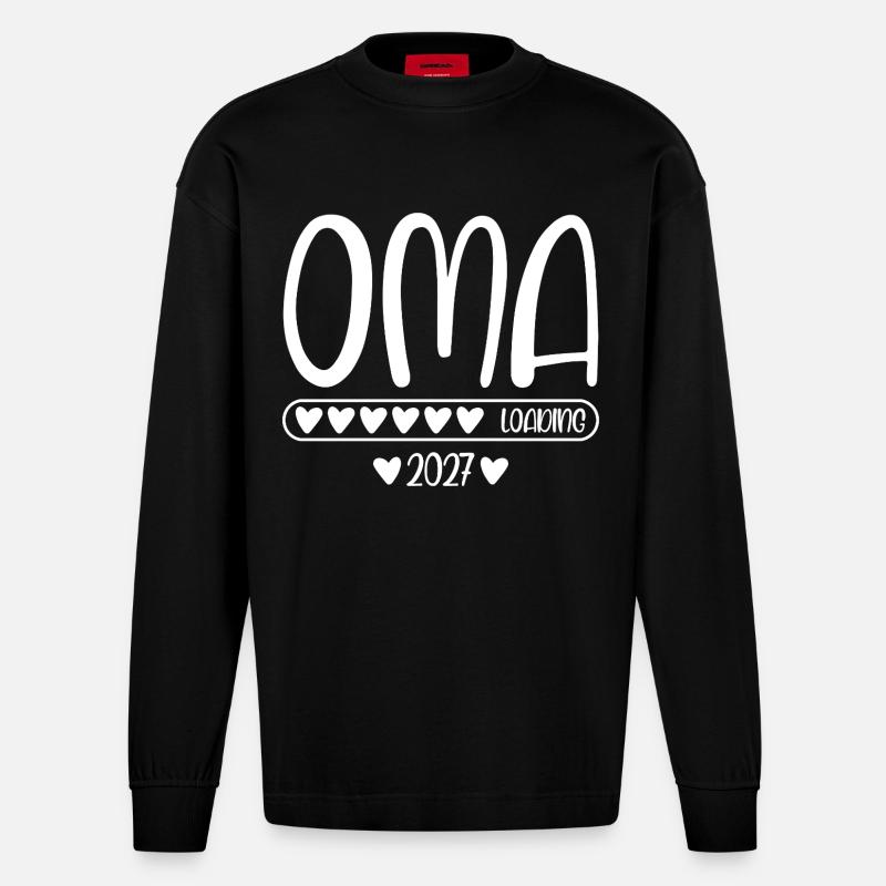 Oma 2027 loading - Heavyweight Oversized Organic Langarmshirt Made in EU - SOLID BLACK