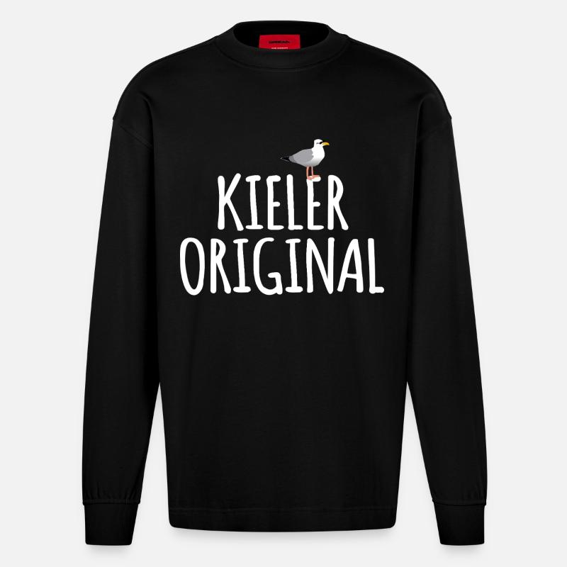 Kieler Original - Heavyweight Oversized Organic Langarmshirt Made in EU - SOLID BLACK