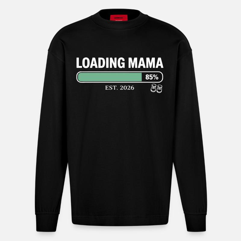 Loading Mama 2026 Schwangerschaft - Heavyweight Oversized Organic Langarmshirt Made in EU - SOLID BLACK