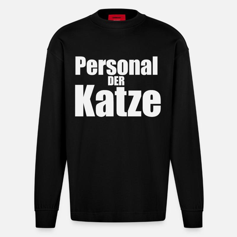 Personal-der-katze - Heavyweight Oversized Organic Langarmshirt Made in EU - SOLID BLACK