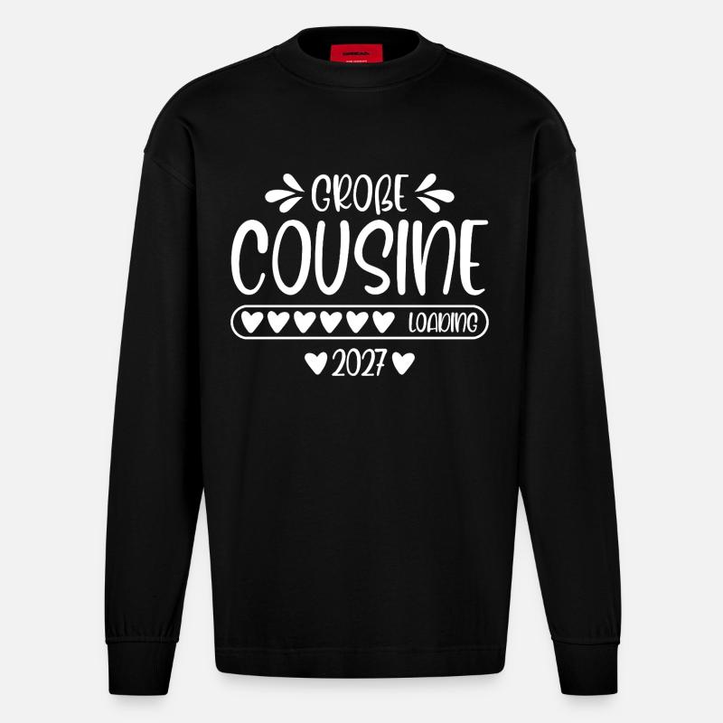 Big Cousin 2027 loading - Heavyweight Oversized Organic Longsleeve Shirt Made in EU - SOLID BLACK