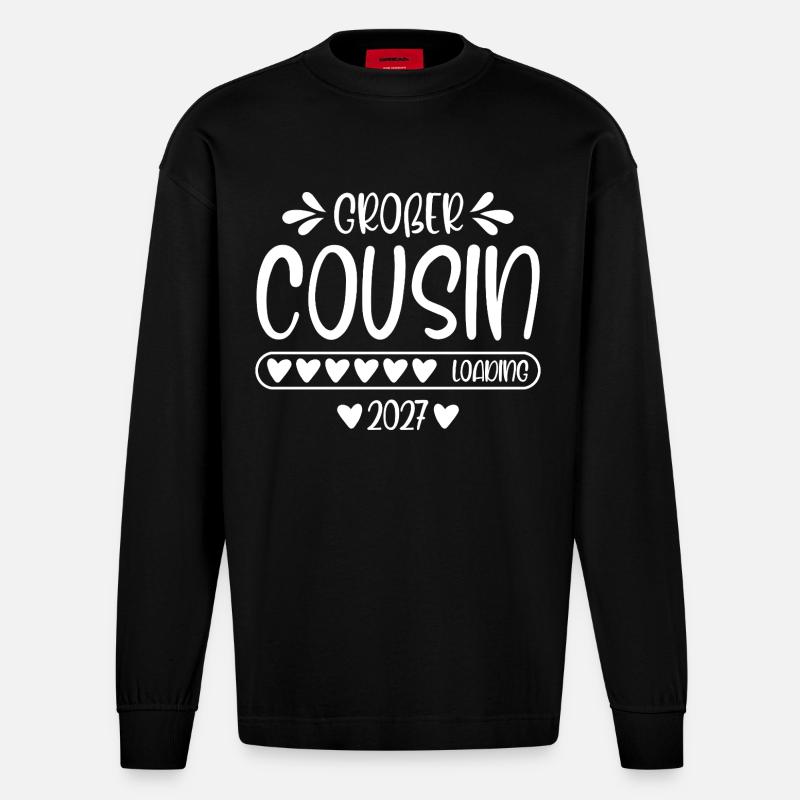 Großer Cousin 2027 loading - Heavyweight Oversized Organic Langarmshirt Made in EU - SOLID BLACK