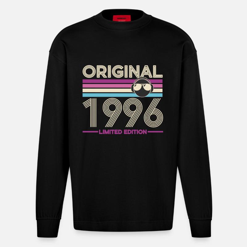 Originale limitierte Edition von 1996 - Heavyweight Oversized Organic Langarmshirt Made in EU - SOLID BLACK