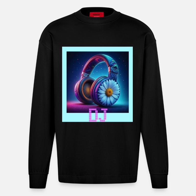 DJ - Heavyweight Oversized Organic Langarmshirt Made in EU - SOLID BLACK
