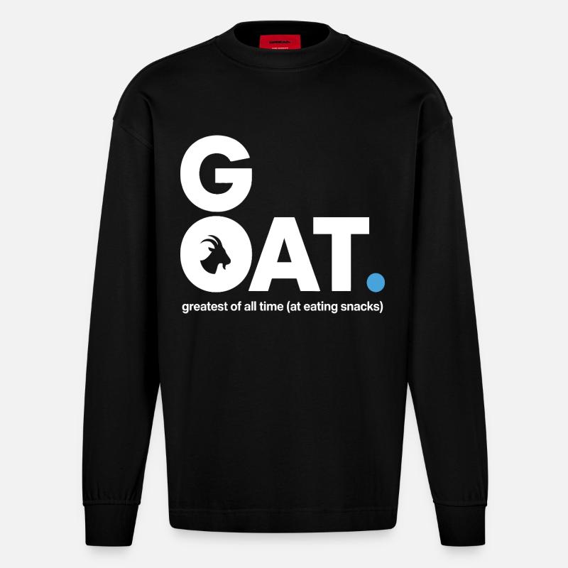 Déclaration de la collation GOAT - Manches longues bio épais oversize fabriqué en UE - SOLID BLACK