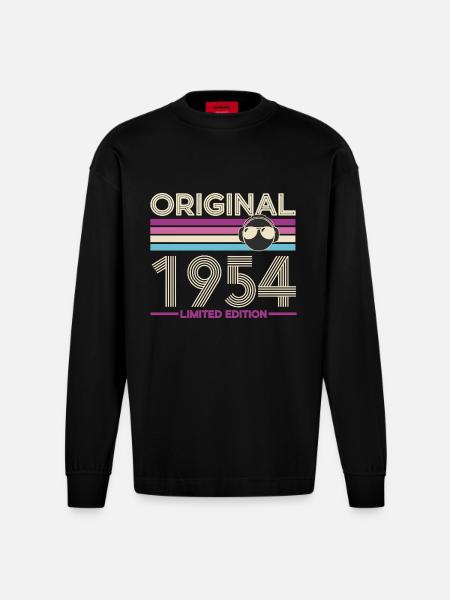 Original 1954 Limited Edition - Heavyweight Oversized Organic Longsleeve Shirt Made in EU - SOLID BLACK