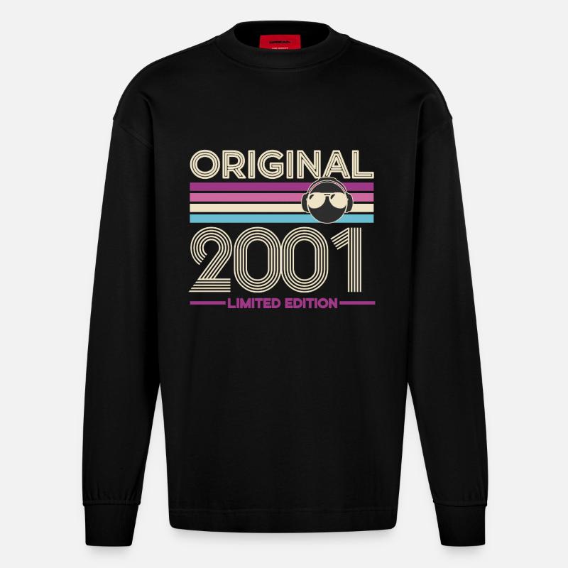 Original 2001 Limited Edition - Heavyweight Oversized Organic Langarmshirt Made in EU - SOLID BLACK