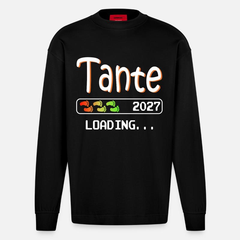 Werdende Tante 2027 loading ich werde Tante - Heavyweight Oversized Organic Langarmshirt Made in EU - SOLID BLACK