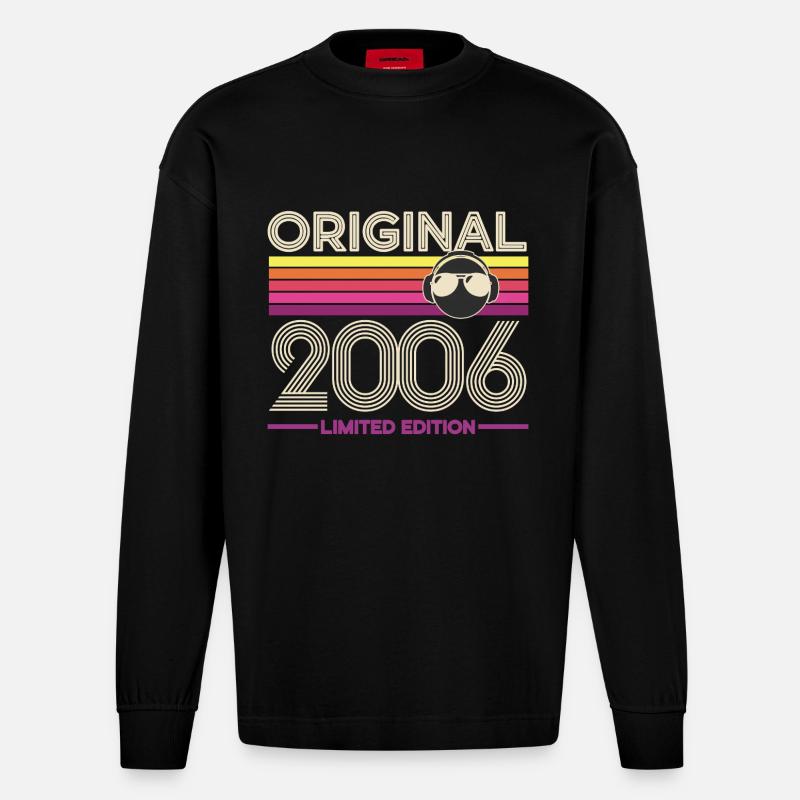 Original 2006 Édition Limitée - Manches longues bio épais oversize fabriqué en UE - SOLID BLACK