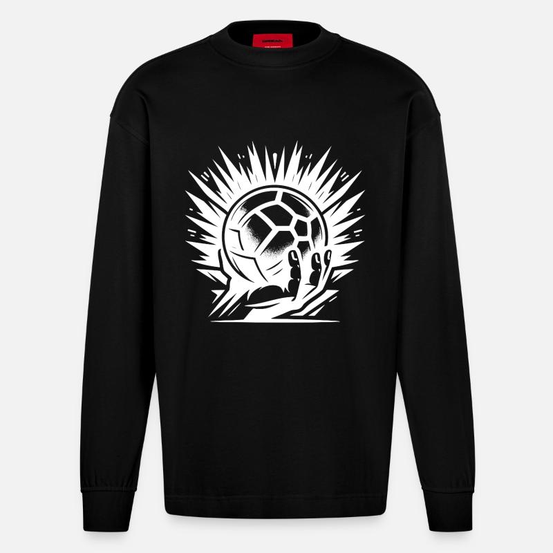 Handball - Heavyweight Oversized Organic Langarmshirt Made in EU - SOLID BLACK