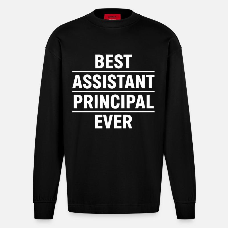 Best Assistant Principal Ever - Heavyweight Oversized Organic Langarmshirt Made in EU - SOLID BLACK