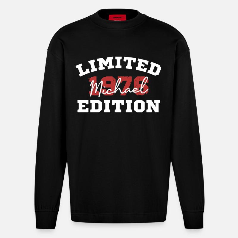 Édition limitée Michael 1976 - Manches longues bio épais oversize fabriqué en UE - SOLID BLACK
