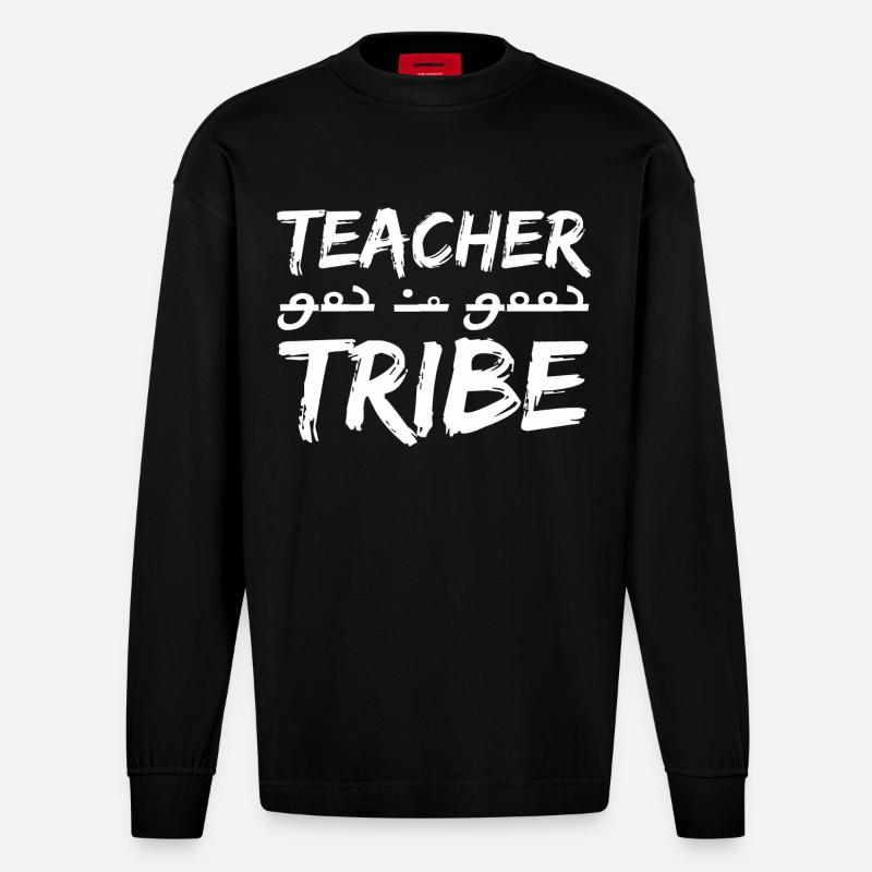 teacher tribe - Heavyweight Oversized Organic Langarmshirt Made in EU - SOLID BLACK