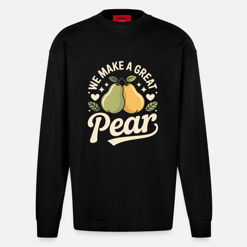 We Make A Great Pear - Heavyweight Oversized Organic Longsleeve Shirt Made in EU - SOLID BLACK