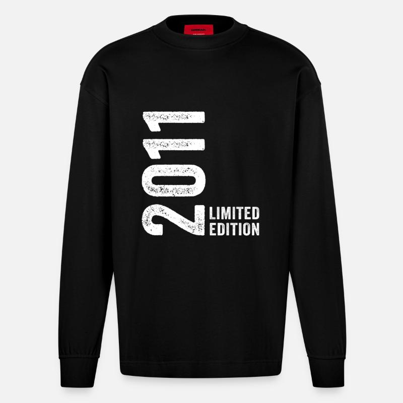 2011 15th Anniversary Limited Edition - Heavyweight Oversized Organic Langarmshirt Made in EU - SOLID BLACK