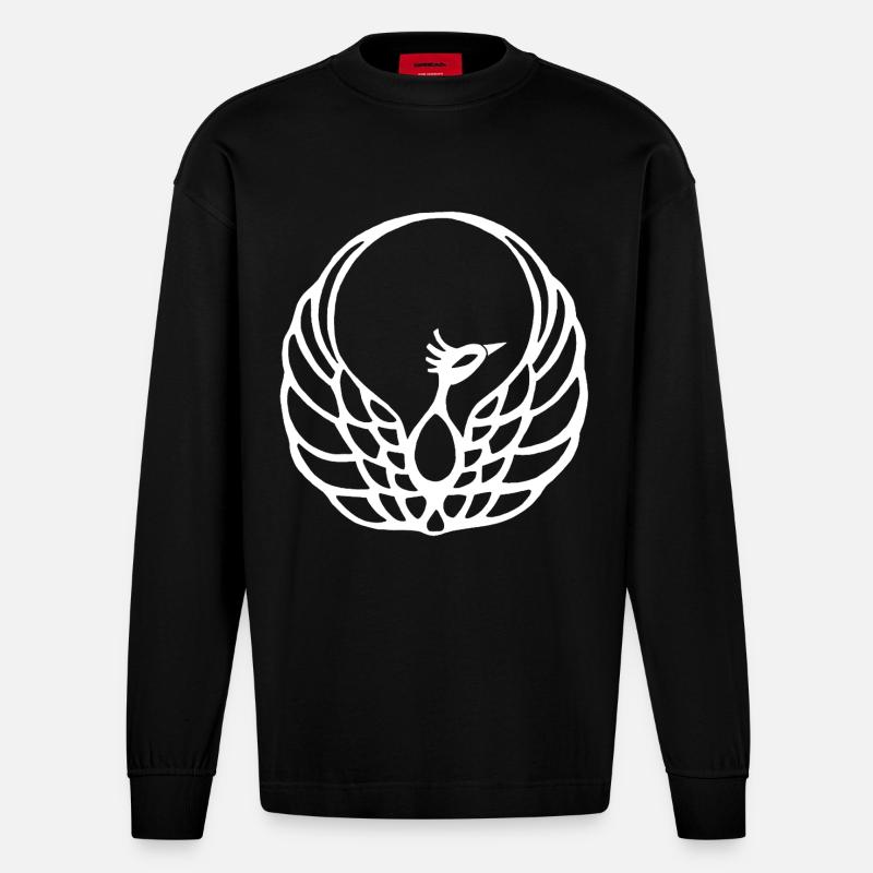 Phénix blanc - Manches longues bio épais oversize fabriqué en UE - SOLID BLACK
