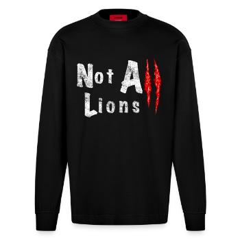 Not All Lions 2... - Manches longues bio épais oversize fabriqué en UE - SOLID BLACK - Devant