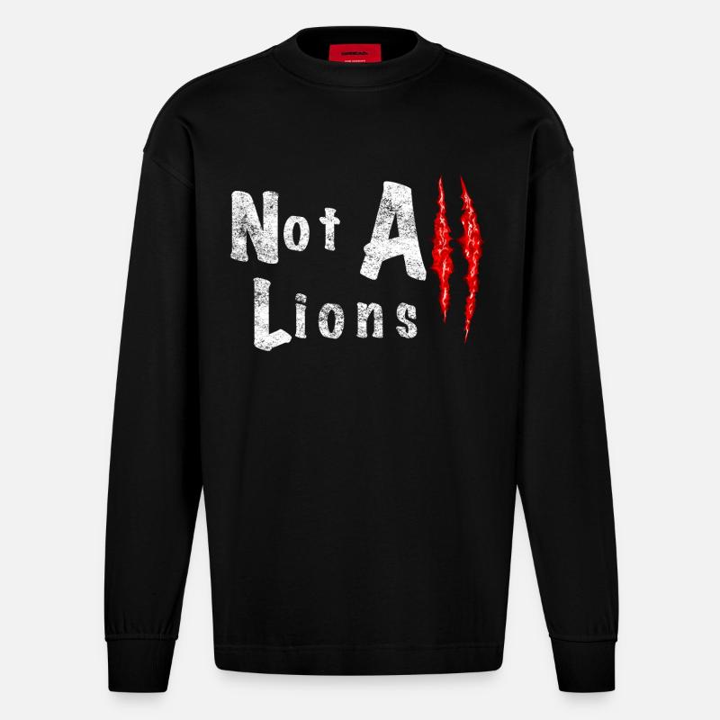 Nicht Alle Löwen 2... - Heavyweight Oversized Organic Langarmshirt Made in EU - SOLID BLACK
