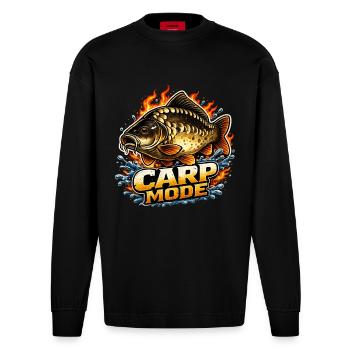 Mode carpe - Manches longues bio épais oversize fabriqué en UE - SOLID BLACK - Devant