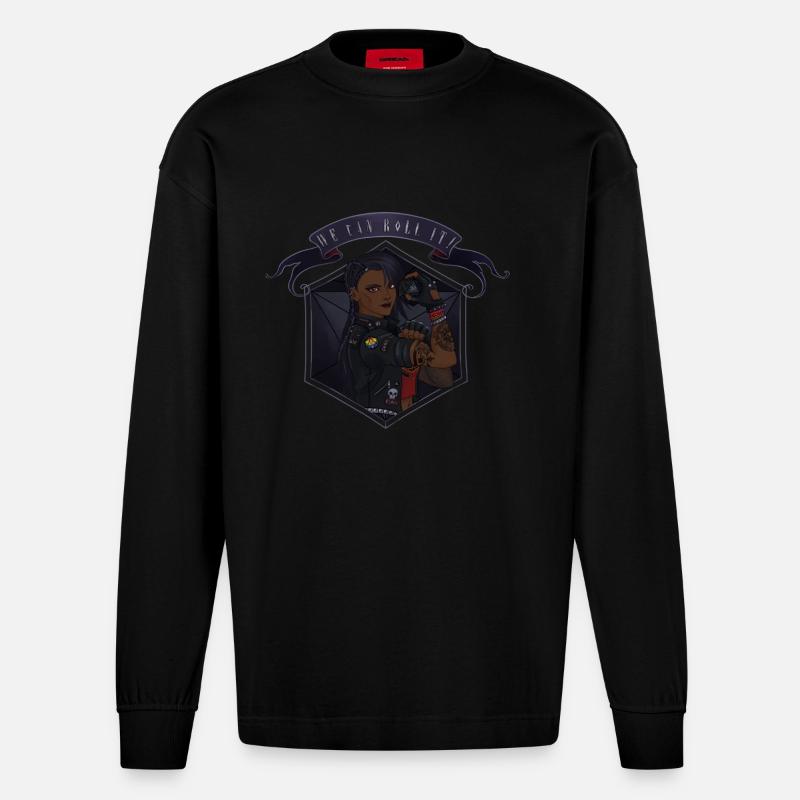We can roll it! Black - Heavyweight Oversized Organic Longsleeve Shirt Made in EU - SOLID BLACK