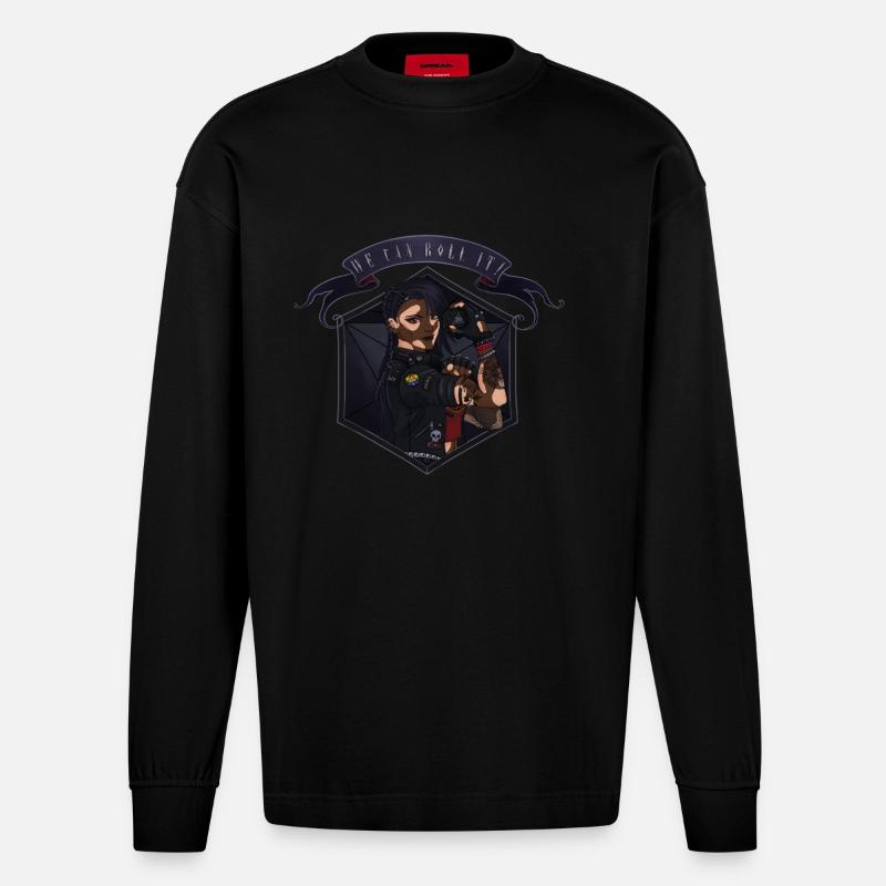 We can roll it! Vitiligo - Heavyweight Oversized Organic Longsleeve Shirt Made in EU - SOLID BLACK