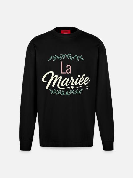 La Mariée EVJF - Manches longues bio épais oversize fabriqué en UE - SOLID BLACK