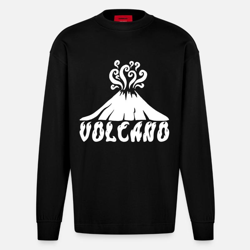 Weißer Vulkan - Heavyweight Oversized Organic Langarmshirt Made in EU - SOLID BLACK