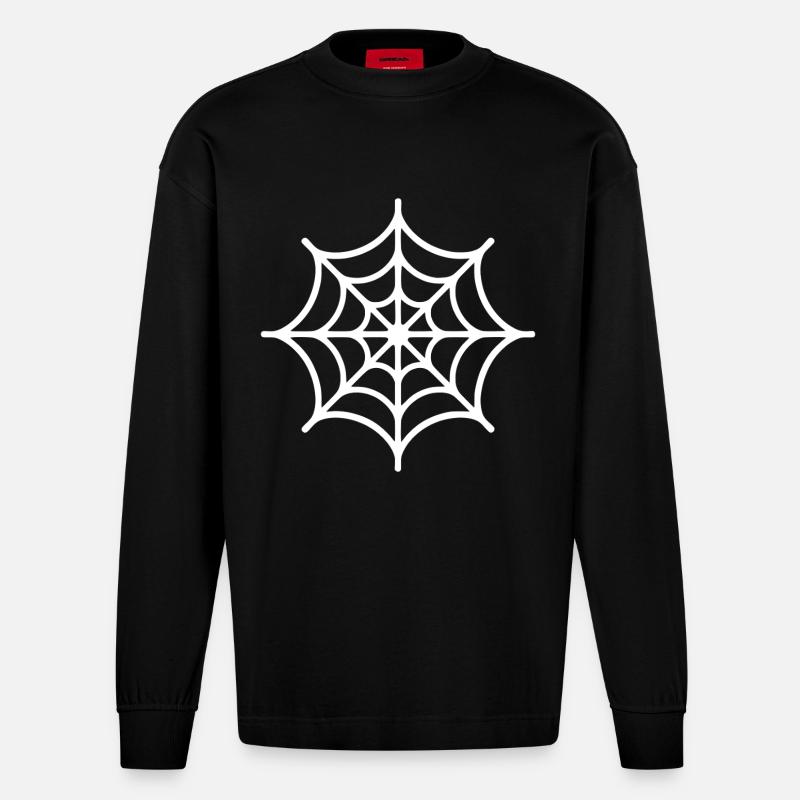 Spider Web Spider - Heavyweight Oversized Organic Longsleeve Shirt Made in EU - SOLID BLACK