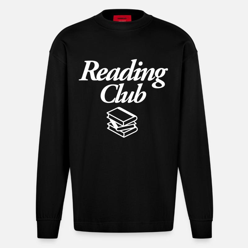 Club de lecture - Manches longues bio épais oversize fabriqué en UE - SOLID BLACK