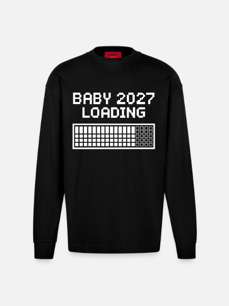 Bébé 2027 Pixel Loading - Manches longues bio épais oversize fabriqué en UE - SOLID BLACK