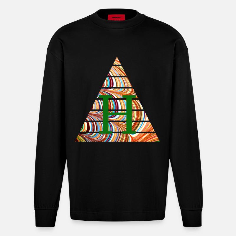 Triangle E 56 h - Heavyweight Oversized Organic Longsleeve Shirt Made in EU - SOLID BLACK