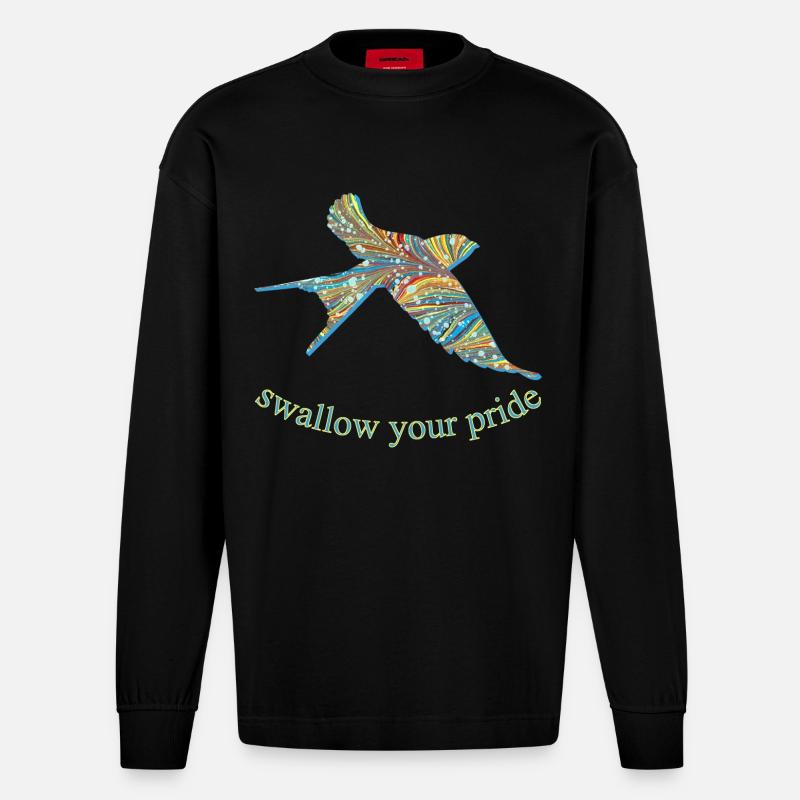 schwalbe e 201 - Heavyweight Oversized Organic Langarmshirt Made in EU - SOLID BLACK