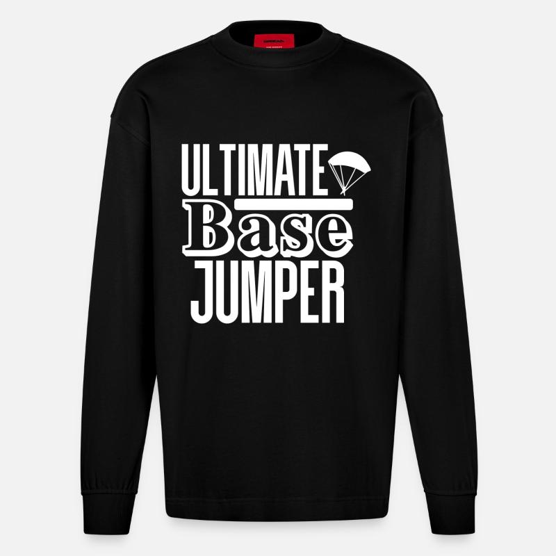 Saut de base - Manches longues bio épais oversize fabriqué en UE - SOLID BLACK