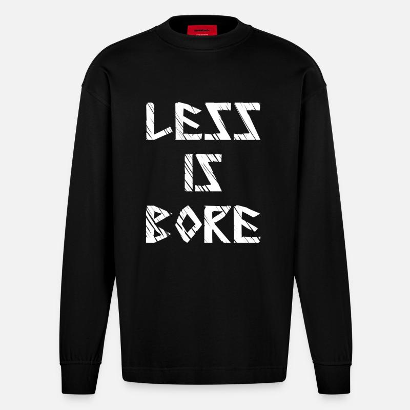 Less is bore - Heavyweight Oversized Organic Langarmshirt Made in EU - SOLID BLACK