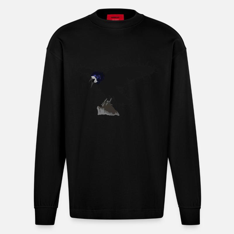 Rabe - Farbklecks - Heavyweight Oversized Organic Langarmshirt Made in EU - SOLID BLACK