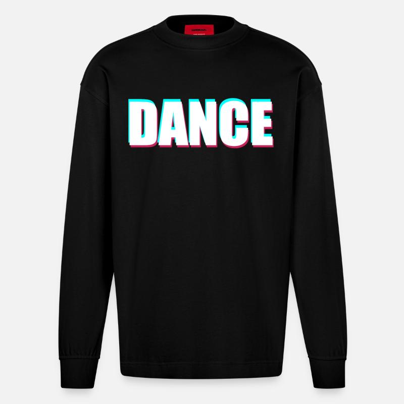 Danser - Manches longues bio épais oversize fabriqué en UE - SOLID BLACK