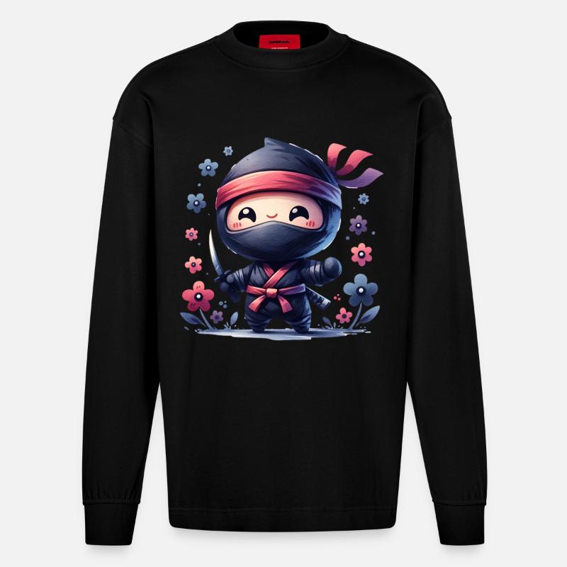 Ninja - Heavyweight Oversized Organic Langarmshirt Made in EU - SOLID BLACK