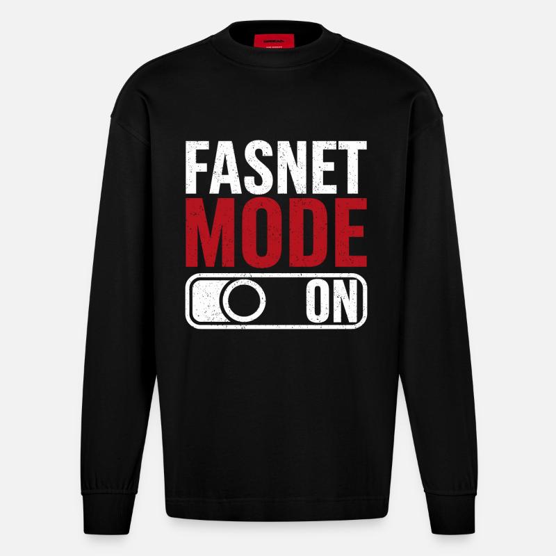 Mode Fasnet activé - Manches longues bio épais oversize fabriqué en UE - SOLID BLACK
