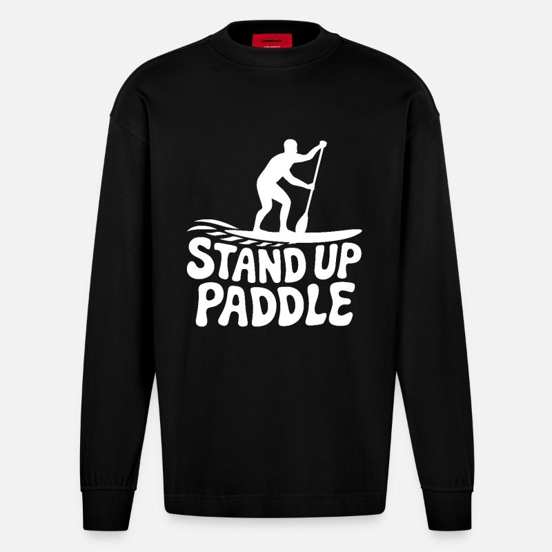 SUP Stand Up Paddle - Manches longues bio épais oversize fabriqué en UE - SOLID BLACK