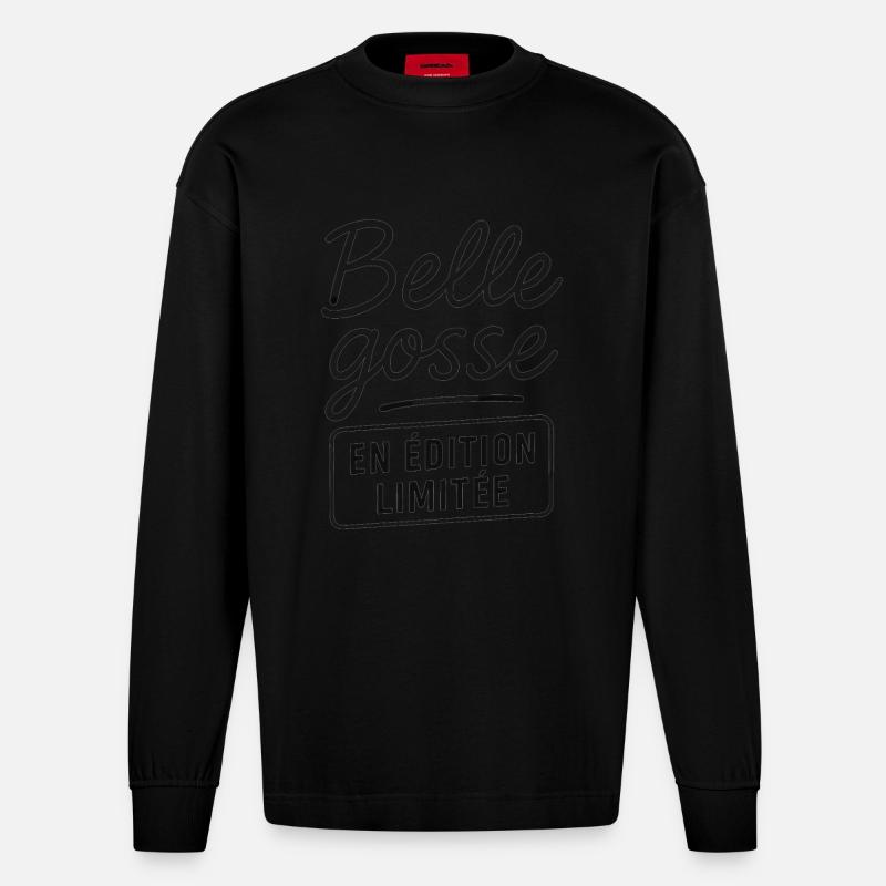 Petite Kid Limited Edition - Heavyweight Oversized Organic Longsleeve Shirt Made in EU - SOLID BLACK